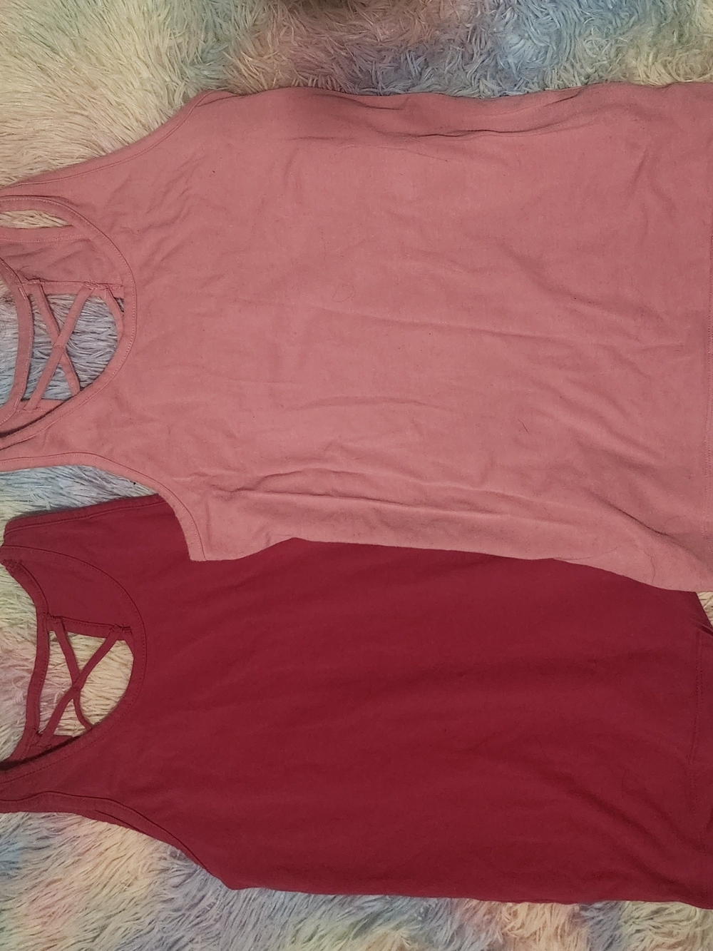 Classic Strappy Tank Top - Pink and Rose